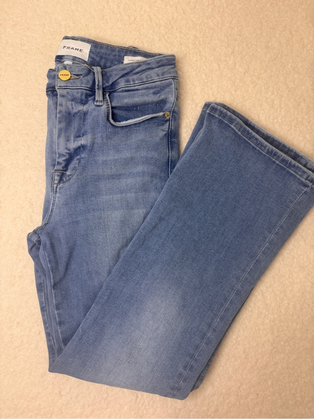 Frame Denim Medium Blue Flare Jeans - Wide Leg